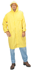 Raincoat, 2 Piece, 48 Inch, .35mm, PVC Polyester, Yellow. Size - Rain Suits